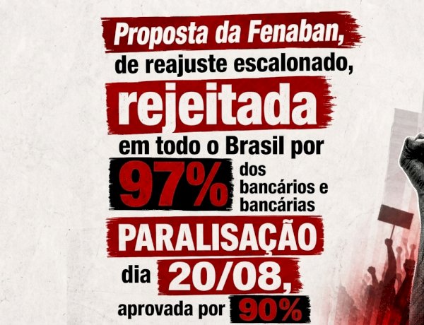 Proposta da Fenaban é rejeitada por 97% dos bancários e bancárias