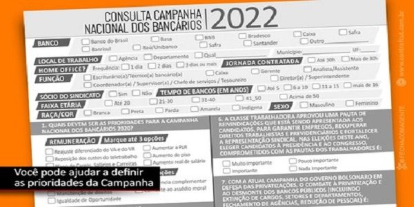 Consulta Nacional ajuda a definir reivindicações dos bancários para a campanha de 2022