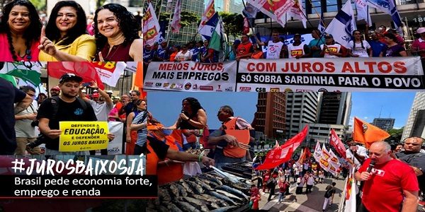 Trabalhadores protestam contra os juros altos em todo o país